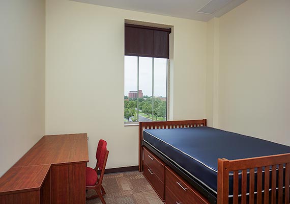Headington Hall rooms are set up with the flexibility of having furniture moved around to make sure its residents are comfortable. 