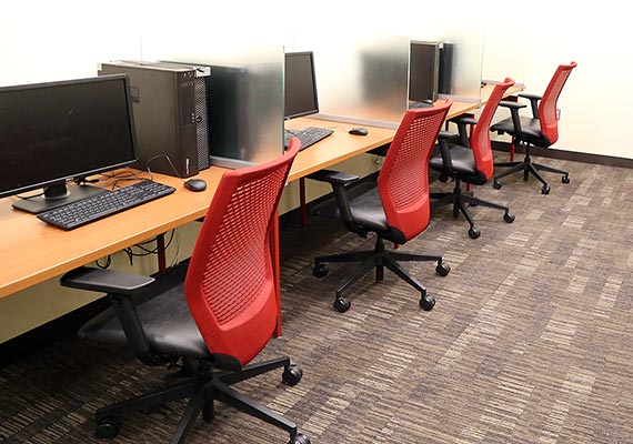 Residents have access to computers and printing services in the Technology Center. 